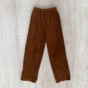 Vintage French Creek Sheep & Wool Co. Brown Suede Leather Pants Lined Women’s L